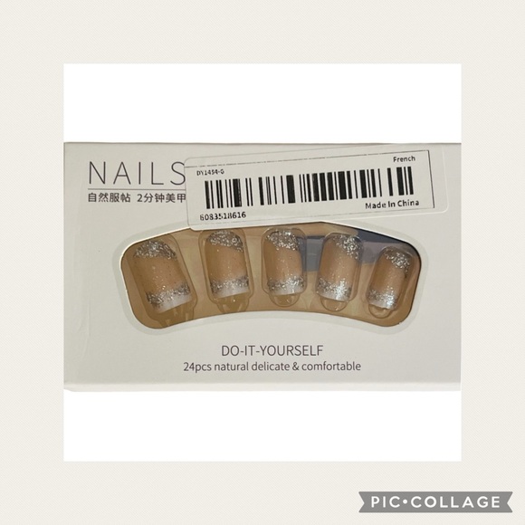 NEW Glitter Sparkling Xmas Press On Medium Square Fingernails - Picture 4 of 6